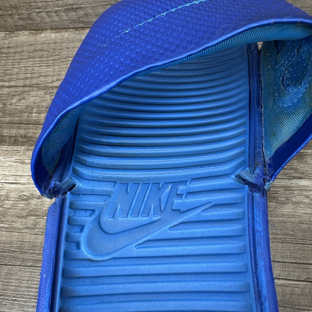 Adidas Swoosh Slides Blue Mens US Size 9 EUR 42.5 431884-444 Sandals - Picture 9 of 11